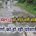 NH-32 से सेक्टर 12 को जोड़ने वाली संपर्क पथ जर्जर, लोगों को हो रही परेशानी
